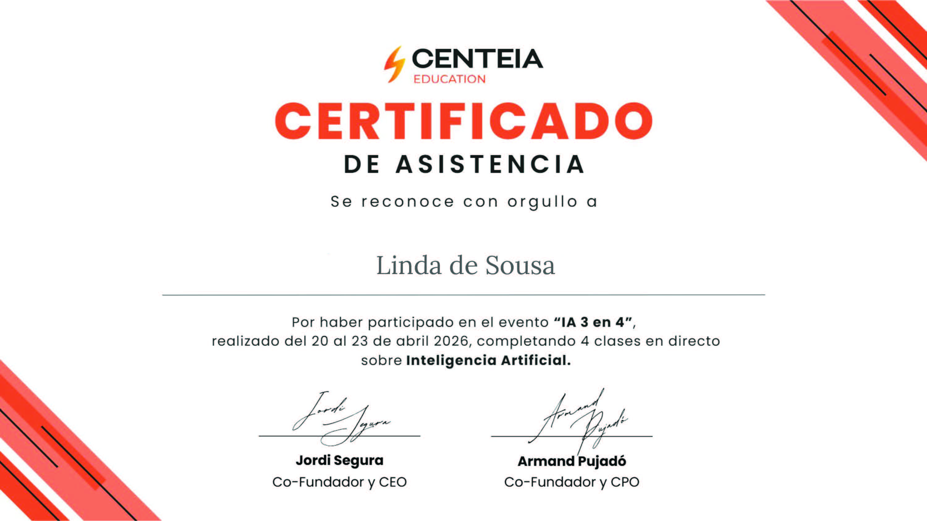 Certificado Centeia Educación