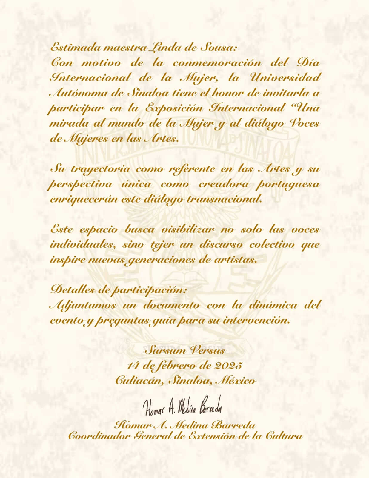 Carta de invitación